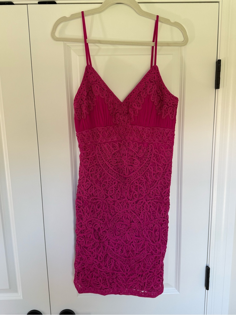 Sue Wong Nocturne Fuchsia Cornelli Lace Cocktail Dress Sz 6